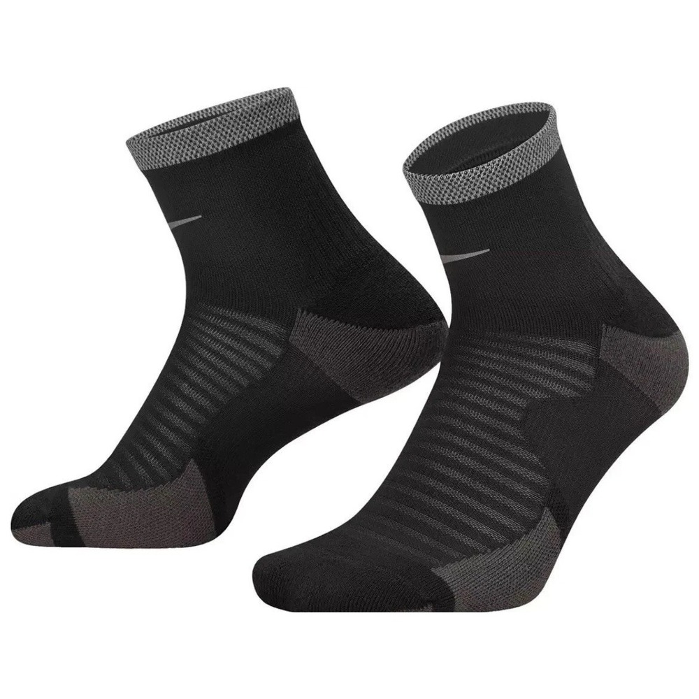 Lot of 2 Nike Dri-FIT Spark Ankle Running Socks Mens 6-7.5/Wmns 7.5-9 Black
